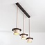 3-lichts Japandi hanglamp Travano - travertin (natuursteen) en hout