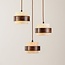 3-lichts hanglamp Travé - travertin (natuursteen) en hout