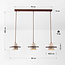 3-lichts Japandi hanglamp Caelio - travertin (natuursteen) en hout