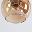 Plafonnier Carato avec 5 globes en verre ambré - beige