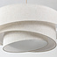 Suspension à 3 lumières Nerai - beige avec abat-jours en lin superposés