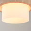 Hanglamp Yuki met travertin en melkwit glas - beige