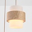 Hanglamp Sani met 3 kappen van travertin en melkwit glas - beige