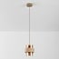 Hanglamp Yuki met travertin en amber glas - beige