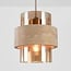 Hanglamp Yuki met travertin en amber glas - beige