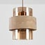 Hanglamp Yuki met travertin en amber glas - beige