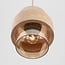 Hanglamp Yuki met travertin en amber glas - beige