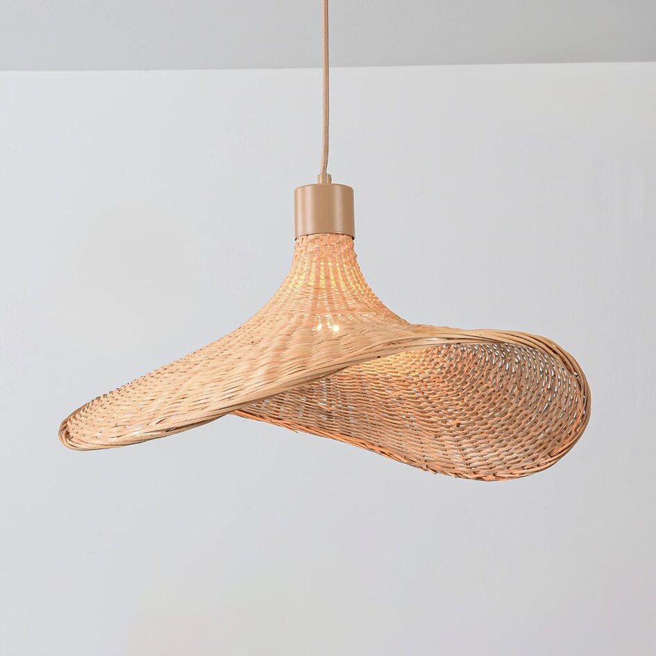 Hanglamp Flima met gevlochten bamboe - bruin