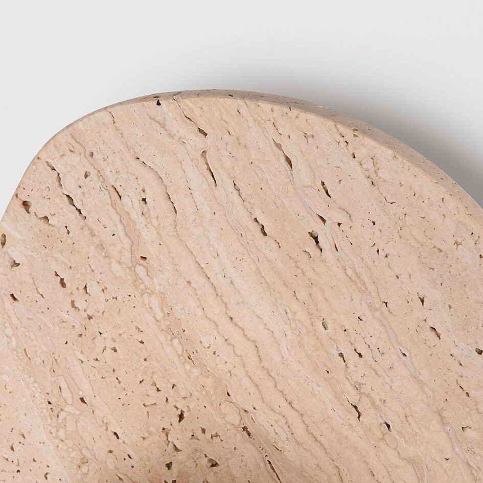 Wandlamp Karise van travertin met glazen bol