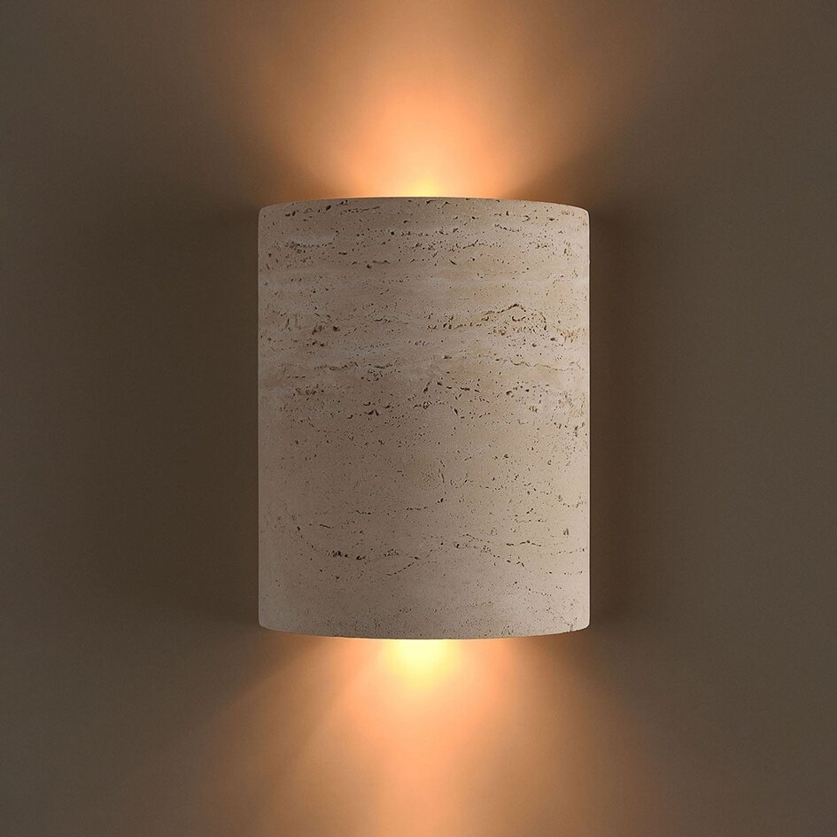 Wandlamp Olly van travertin
