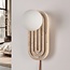 Wandlamp Dorie van travertin met glazen bol