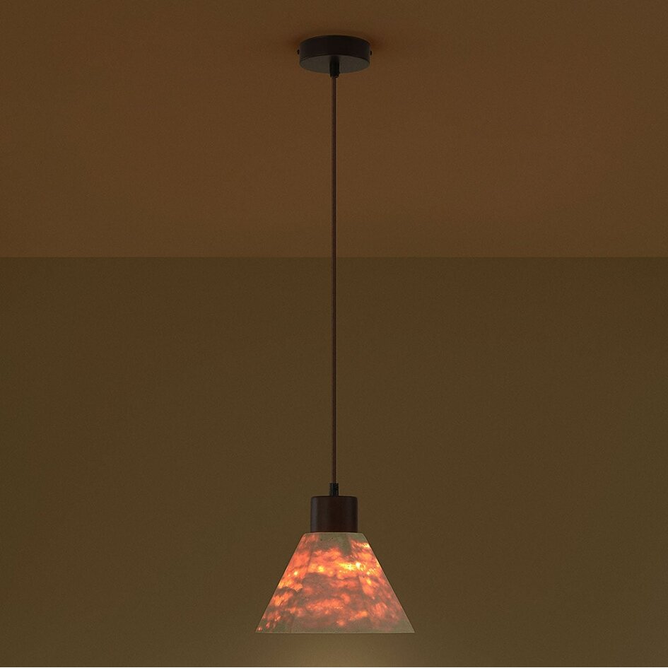 Hanglamp Petra van travertin en hout - bruin