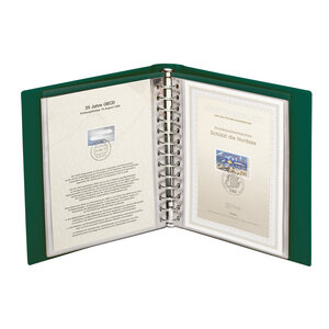 Album Classic (1130), incl. 20 Blätter (819) - 1 er Einteilung:  155 x 220 mm - Grün, incl Schutzkassette - 13 Ringe - Abm: 200 x 235 x 40