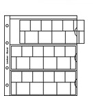 Coin sheets - Karat (K8E), : div. Ø mm - Transparent 4 Rings - dim: 200 x 250 mm ■ per 5 pcs.
