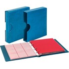 Album Karat 1106 (EK), incl. 10 feuilles (K2R(3x), K3R(2x), K4R, K5R, K6R(2x), KR8) - qui convient pour div. Ø mm - Bleu, incl boite de protection - 4 Anneaux - Dim: 210 x 225 x 35 mm ■ par jeu