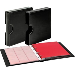 Album Karat 1106 (EK), incl. 10 sheets (K2R(3x), K3R(2x), K4R, K5R, K6R(2x), KR8) - suitable for div. Ø mm - Black, incl slipcase - 4 Rings - Dim: 210 x 225 x 35