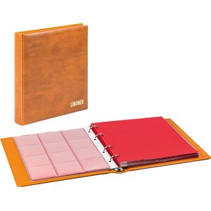 Album Karat 1106 (M), incl. 10 sheets (K2R(3x), K3R(2x), K4R, K5R, K6R(2x), KR8) - suitable for div. Ø mm - Light brown - 4 Rings - Dim: 210 x 225 x 35