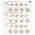 Coin sheets - Karat 1108 (13), suitable for: Euro (sets) - Pre-printed 4 Rings - dim: 188 x 210 mm ■ per pc.