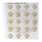 Muntenbladen - Karat 1118 (15), geschikt voor: 2 Euro - Voorbedrukt 4 Rings - afm: 188 x 210 mm ■ per stuk