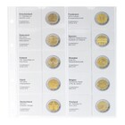 Muntenbladen - Karat 1118 (18), geschikt voor: 2 Euro - Voorbedrukt 4 Rings - afm: 188 x 210 mm ■ per stuk