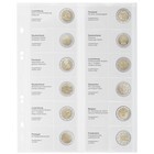 Coin sheets - Multi Collect MU (   2 E2), suitable for: 2 Euro - Pre-printed 4 Rings - dim: 200 x 250 mm ■ per 5 pcs.