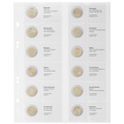 Coin sheets - Multi Collect MU (. 2E 7), suitable for: 2 Euro - Pre-printed 4 Rings - dim: 200 x 250 mm ■ per 5 pcs.
