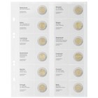 Feuilles de Monnaies - Multi Collect MU (. 2E11), qui convient pour: 2 Euro - Pré-imprimé 4 Anneaux - dim: 200 x 250 mm ■ par 5 pcs.