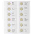 Coin sheets - Multi Collect MU (. 2E12), suitable for: 2 Euro - Pre-printed 4 Rings - dim: 200 x 250 mm ■ per 5 pcs.