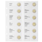 Coin sheets - Multi Collect MU (. 2E22), suitable for: 2 Euro - Pre-printed 4 Rings - dim: 200 x 250 mm ■ per 5 pcs.