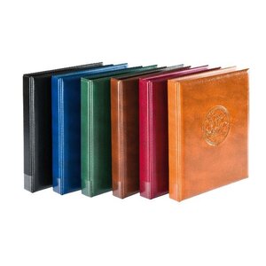 Album Half Penny (3107), incl. 10 feuilles (2xMU15. 2xMU24, 2x MU35, 2x MU54, 2xMU40) - qui convient pour  - Marron foncé - 4 Anneaux - Dim: 235 x x70 x 40