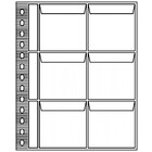 Feuilles de Monnaies - Penny (III), 6 compartiment(s): 70 x 70 mm - Transparent 4 Anneaux - dim: 210 x 255 mm ■ par 10 pcs.