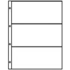 Insteekbladen - Publica  LS (8813), 3 vaks indeling: 220 x 97 mm - Transparent 4 Rings - afm: 240 x 305 mm ■ per 10 stuks