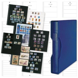 Combi deal; Album Regular (1124), incl. 20 Omnia sheets (04) - 4 compartment(s)  - Blue, incl slipcase - 18 Rings - Dim: 305 x 317 x 50