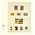 Insert sheets - T-Blanco (802410), 4 compartments: 189 x 65/38/64/49 mm - Champagne 18 Rings - dim: 272 x 296 ■ per pc.