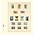 Feuilles de pochettes - T-Blanco (802507), 5 compartiments: 189 x 51/35/52/30/30 mm - Champagne 18 Anneaux - dim: 272 x 296 ■ par 10 pcs.