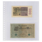 Feuilles de pochettes - Transparent (850), 2 compartiments: 240 x 140 mm -  18 Anneaux - dim: 272 x 296 ■ par 10 pcs.