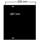 Einsteckblätter - Compact A4,  1 er Einteilung: 220 x 297 mm - Schwarz4 Ringe - Abm: 220 x  262/297 mm ■ pro 5 Stück