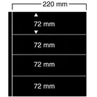 Insteekbladen - Compact A4,  4 stroken: 220 x 72 mm - Zwart 4 Rings - afm: 220 x  262/297 mm ■ per 5 stuks