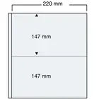 Insert sheets - Compact A4,  1 compartment(s): 220 x 147 mm - Transparent 4 Rings - dim: 220 x  262/297 mm ■ per 5 pcs.