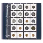Coin sheets - Compact A4, 15 compartment(s): 67 x 67 mm - Transparent 4 Rings - dim: 220 x  262/297 mm ■ per pc.