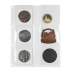 Coin sheets - Compact A4,  6 compartment(s): Ø 75 mm - Transparent 4 Rings - dim: 220 x  262/297 mm ■ per 2 pcs.