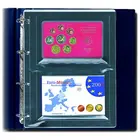Coin sheets - Compact A4,  9 compartment(s): 70 x 95 mm - Transparent 4 Rings - dim: 220 x  262/297 mm ■ per 5 pcs.
