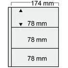 Insert sheets - Compact, 3 compartment(s): 174 x 78 mm - Transparent 4 Rings - dim: 188 x 228 mm ■ per 10 pcs.