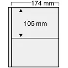 Insert sheets - Compact, 2 compartment(s): 174 x 105 mm - Transparent 4 Rings - dim: 188 x 228 mm ■ per 10 pcs.
