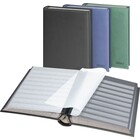 Classeur A4, 60 pages (Noir) - 9 bandes - Vert - série Diamant, Structure en toile avec surpiqûres décoratives - dim: 230 x 305 x 50 ■ par pc.