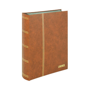 Insteekalbum A4, 64 bladzijden (Zwart ) - 9 stroken - Lichtbruin - serie Standard, Kunstleder - afm: 230 x 305 x 55 ■ per st.