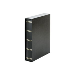 Classeur A4, 60 pages (Noir) - 9 bandes - Noir, incl, boite de protection  - série Elegant, Simili-cuir - dim: 230 x 305 x 50 ■ par pc.