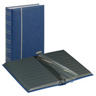 Insteekalbum A4, 60 bladzijden (Zwart ) - 9 stroken - Blauw - serie Elegant Nubuck, Nubuck leder - afm: 230 x 305 x 50 ■ per st.
