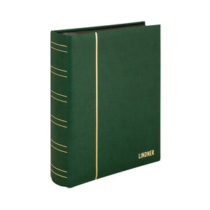 Insteekalbum A4, 60 bladzijden (Zwart ) - 9 stroken - Groen - serie Elegant Nubuck, Nubuck leder - afm: 230 x 305 x 50 ■ per st.