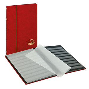 Insteekalbum A4, 16 bladzijden (Zwart ) - 9 stroken - Rood - serie Lotos, Kunstleder - afm: 230 x 305 x 20 ■ per st.